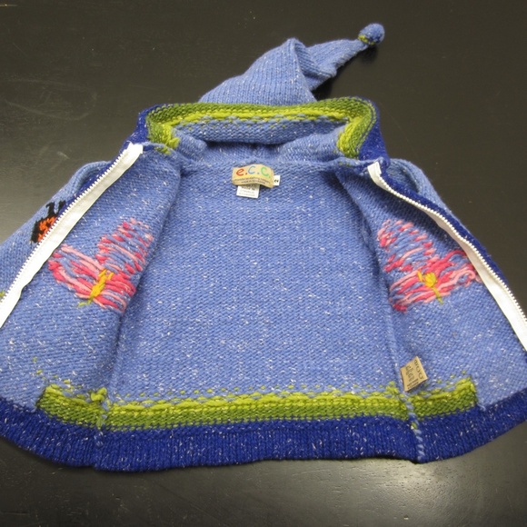 E.C.C. Ecuadorian Clothing Company Hooded Wool Blend Full Zip Sweater Jacket - Picture 7 of 12